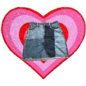 Jean patch skirt